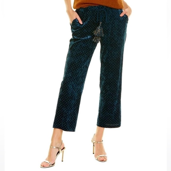 Something Navy Jordy Studded Velvet Relaxed Pants - Picture 1 of 7